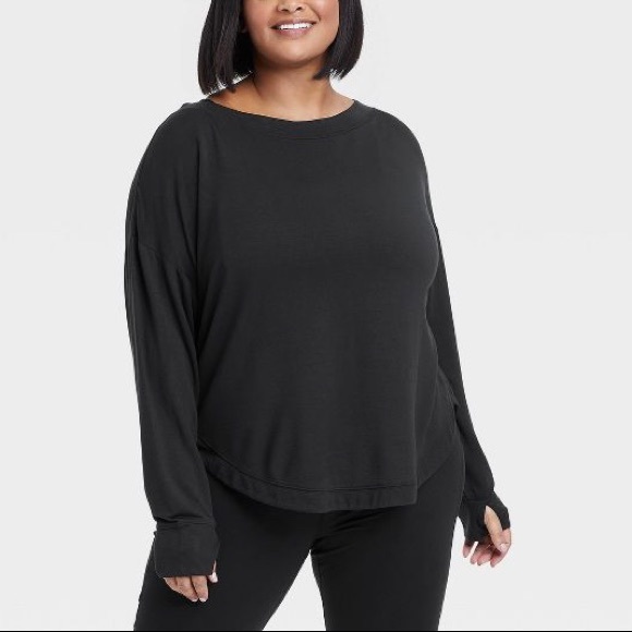 All in Motion™ Women's Super Soft Modal Sweatshirt - Black - Picture 2 of 4